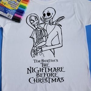 NEW Color Me Jack Skellington Coloring T Shirt